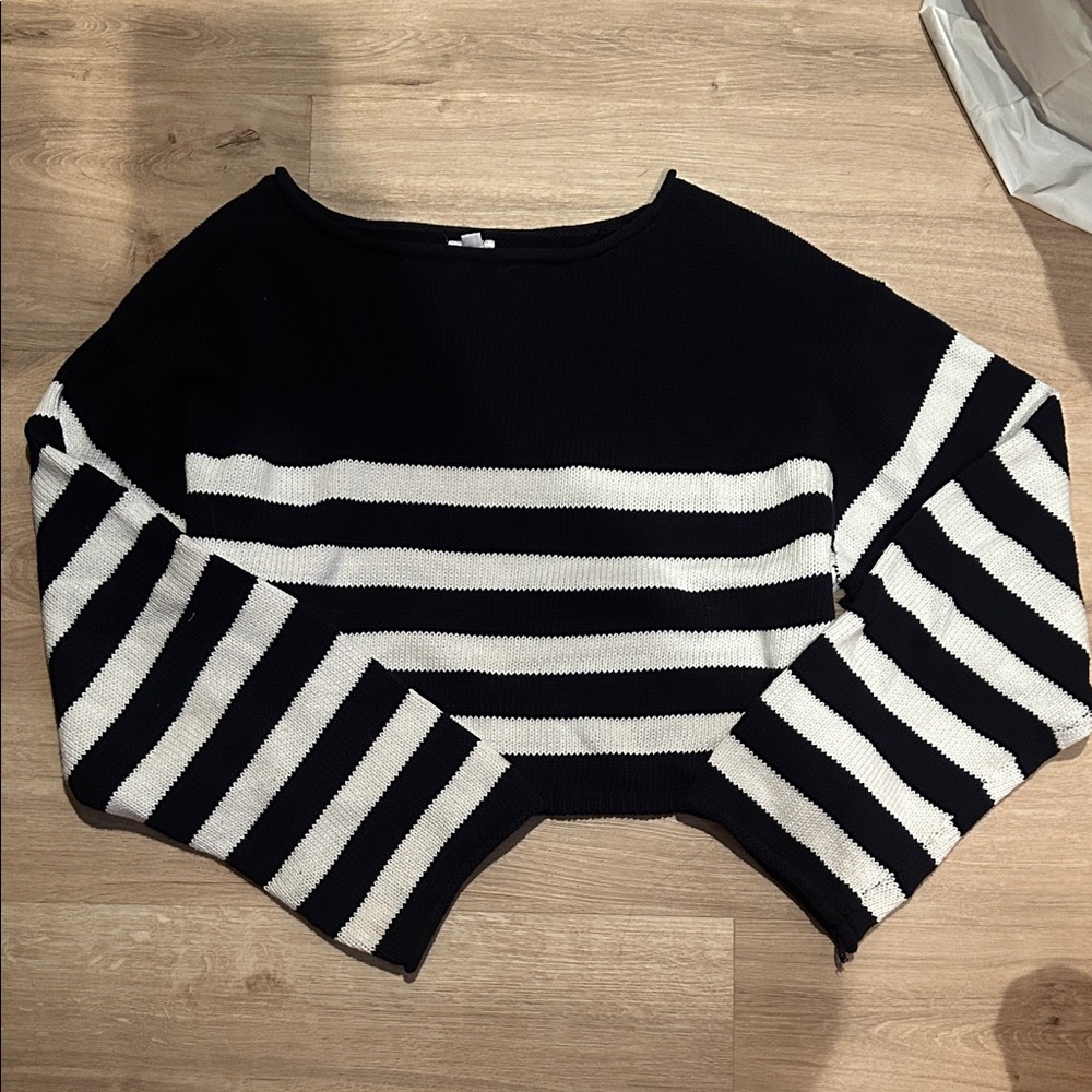 Striped navy and White Women's Sweater